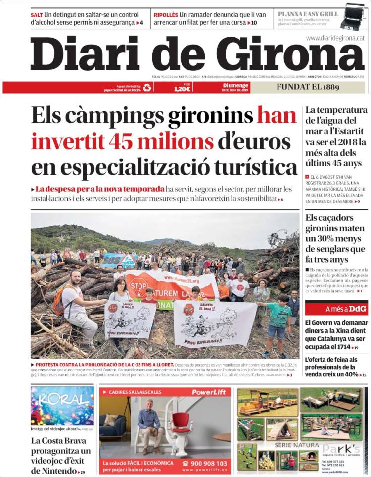 Portada de Diari de Girona (Espa&ntilde;a)
