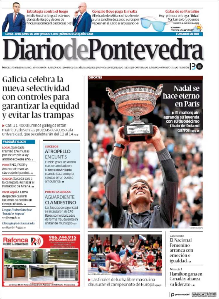 Portada de Diario de Pontevedra (Espa&ntilde;a)