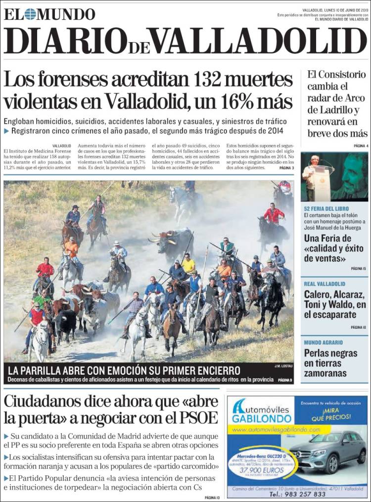 Portada de Diario de Valladolid (Espa&ntilde;a)