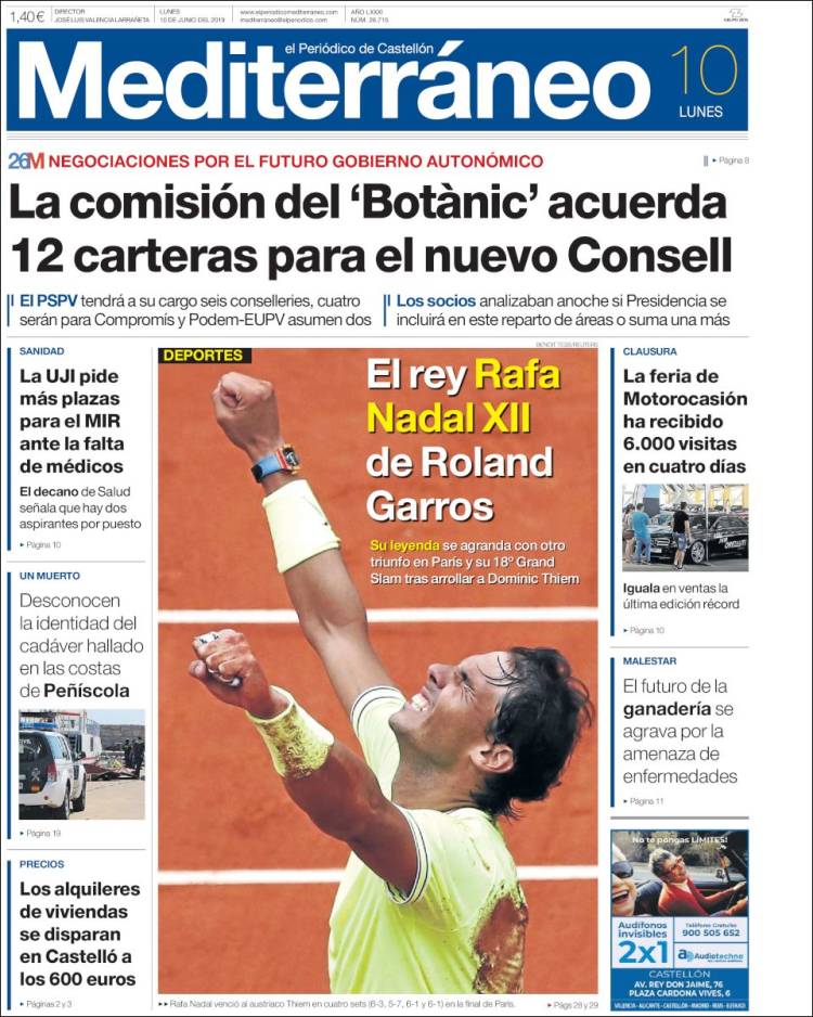 Portada de El Periódico Mediterraneo (Espa&ntilde;a)