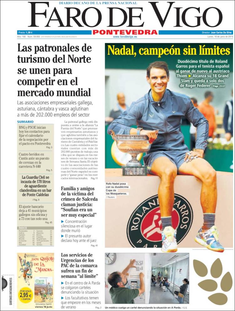 Portada de El Faro de Vigo - Pontevedra (Espa&ntilde;a)