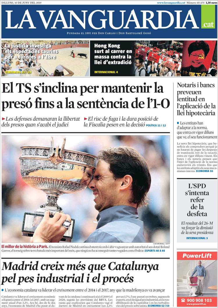 Portada de La Vanguardia (Espa&ntilde;a)