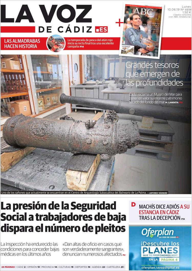 Portada de La Voz de Cádiz (Espa&ntilde;a)
