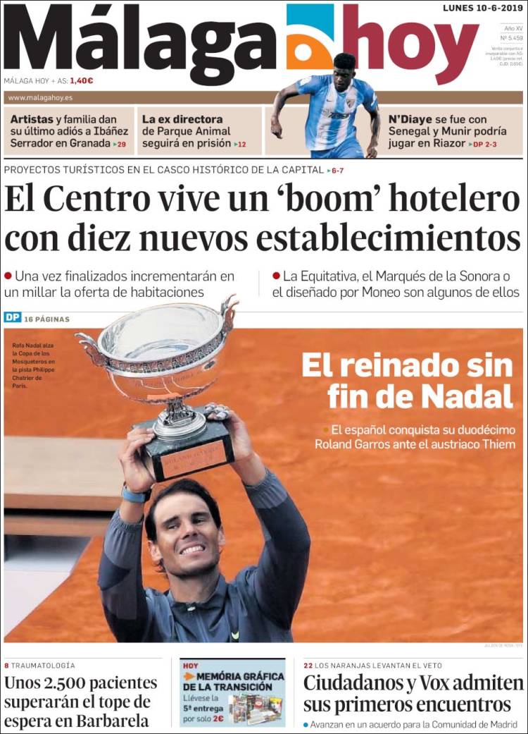 Portada de Málaga Hoy (Espa&ntilde;a)