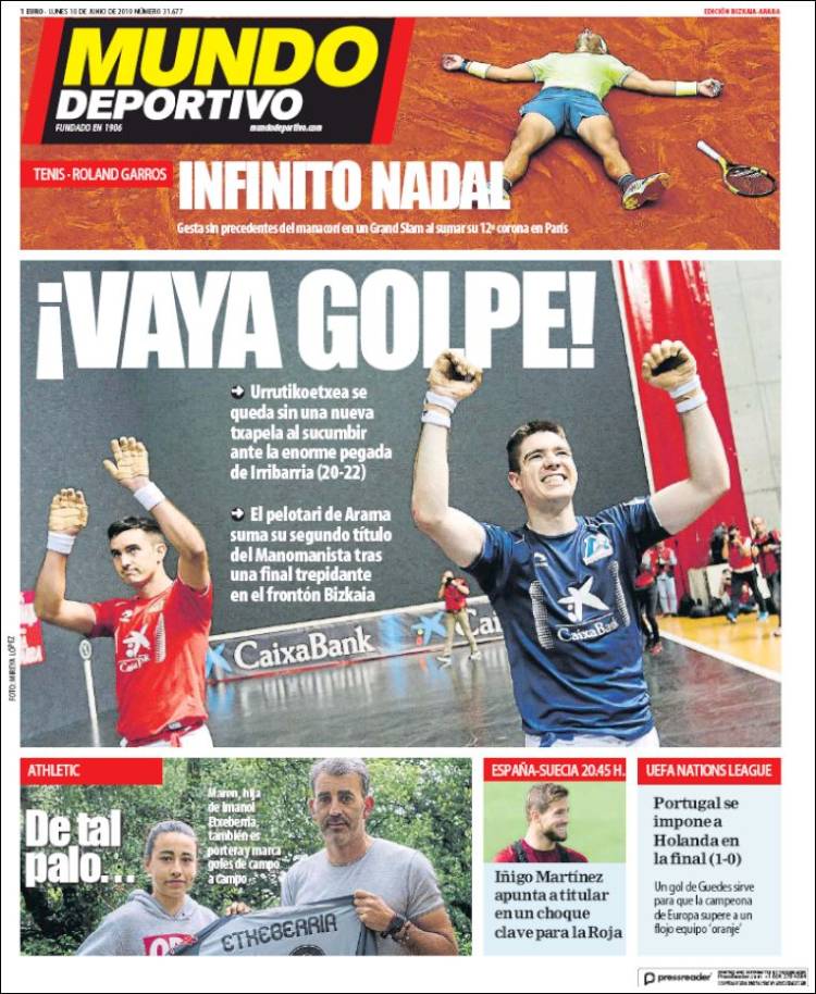 Portada de Mundo Deportivo Bizkaia (Espa&ntilde;a)