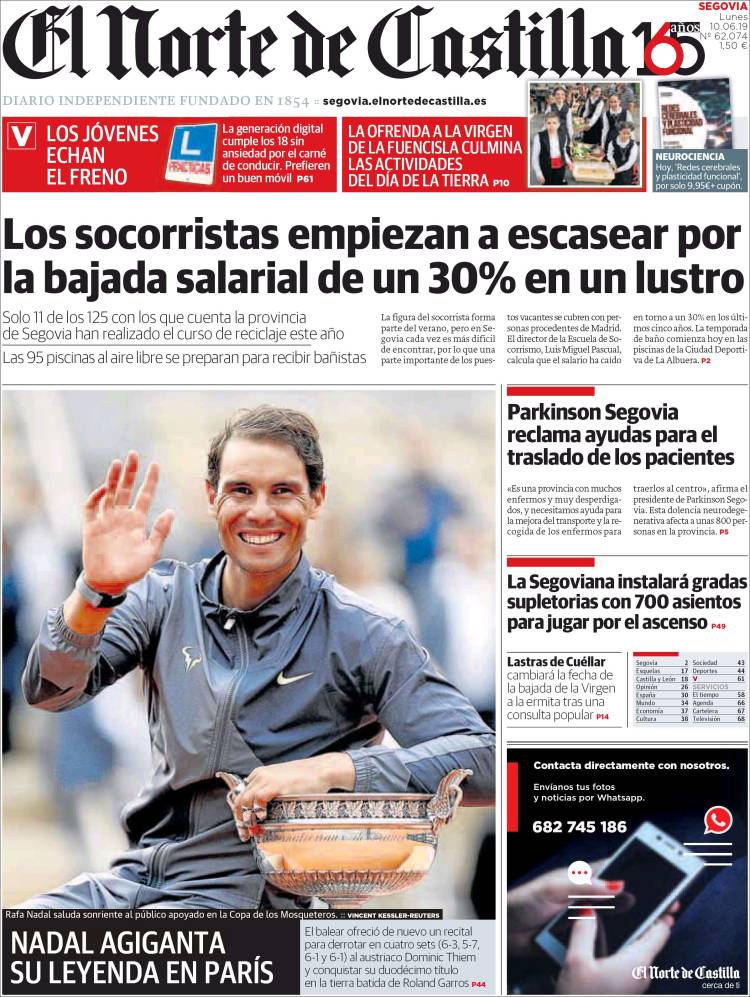 Portada de Norte de Castilla - Segovia (Espa&ntilde;a)