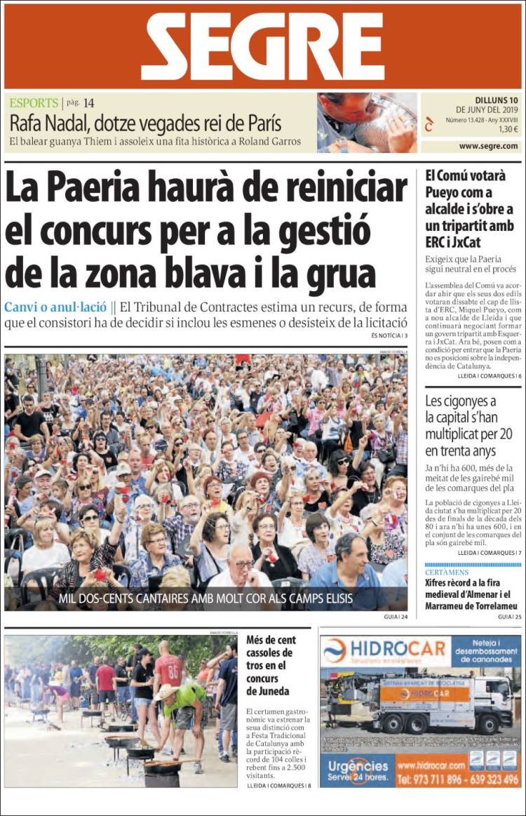 Portada de Segre (Espa&ntilde;a)