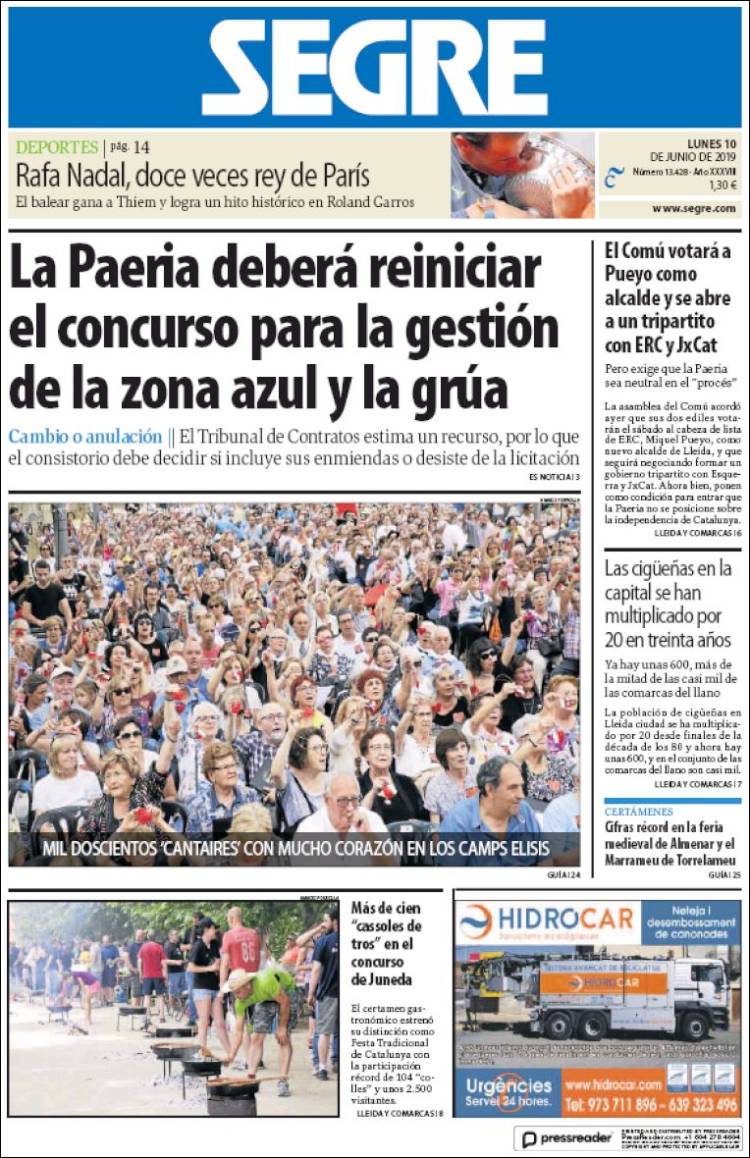 Portada de Segre  (Espa&ntilde;a)