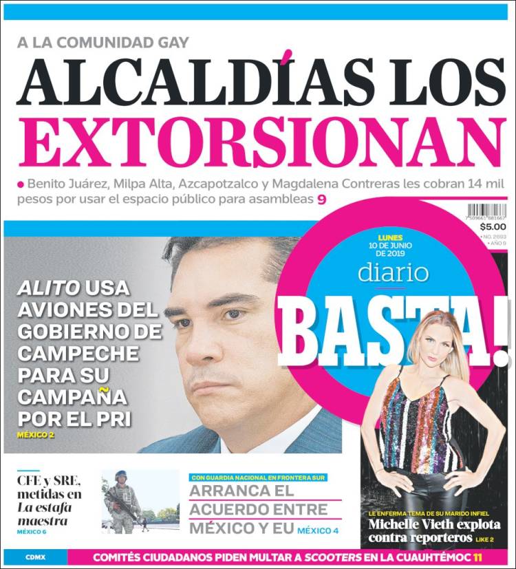 Portada de Diario Basta (México)