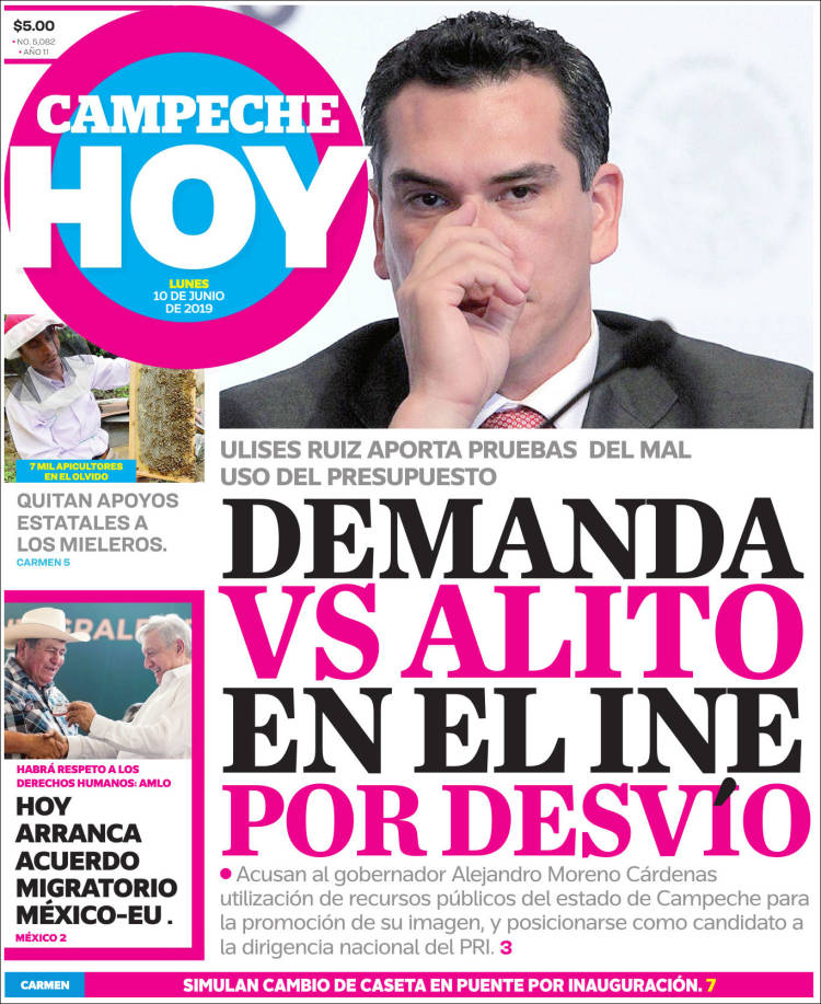 Portada de Campeche Hoy (M&eacute;xico)