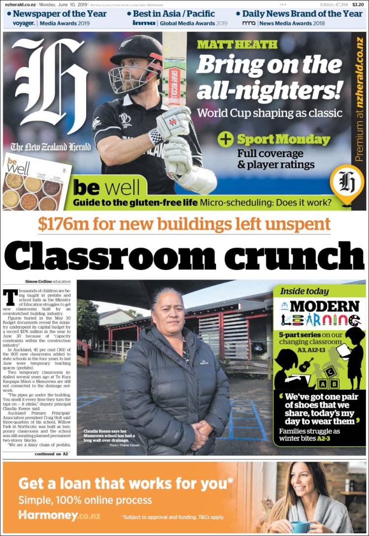 Portada de The New Zealand Herald (Nueva Zelanda)