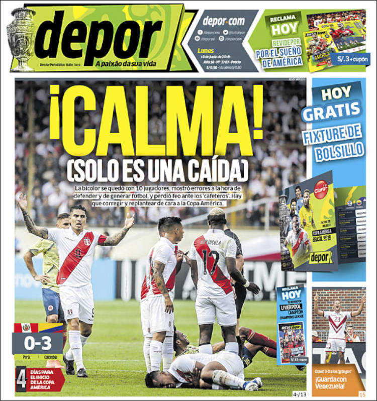 Portada de Depor (Per&uacute;)