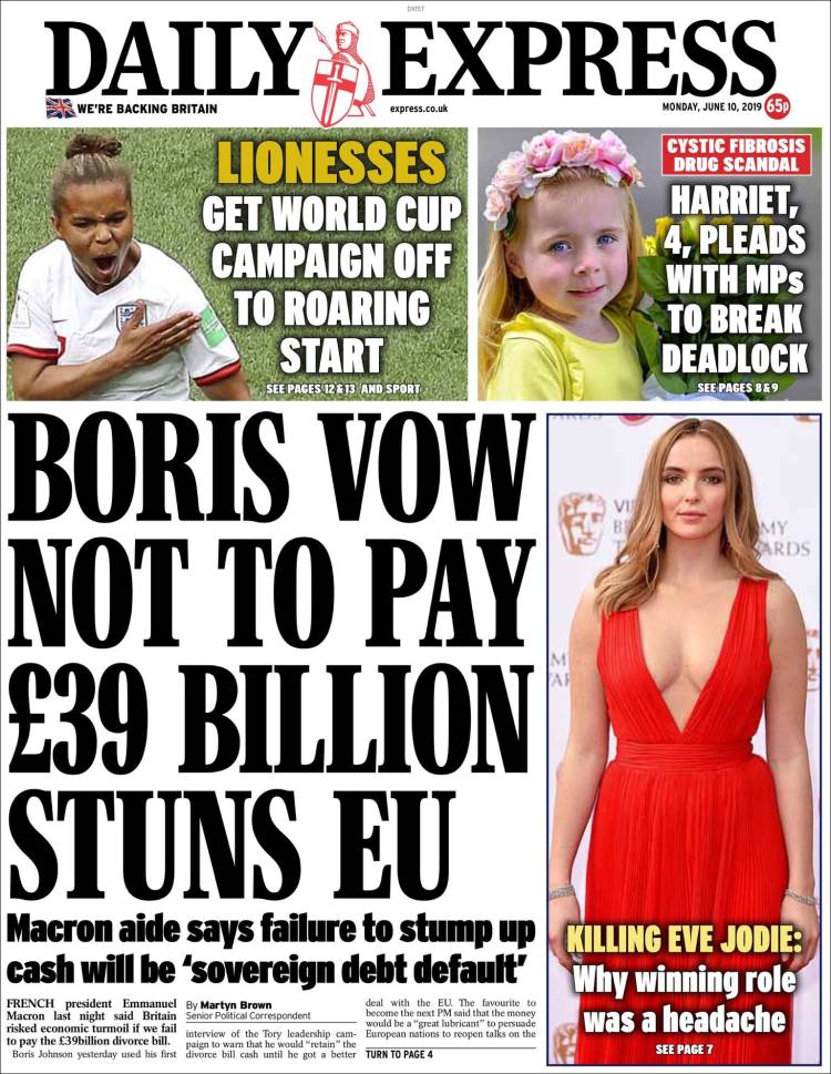 Portada de Daily Express (Reino Unido)