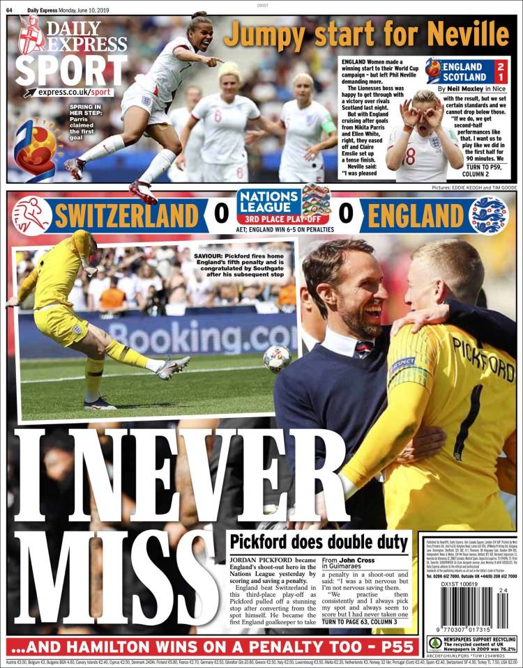 Portada de Express Sport (Reino Unido)