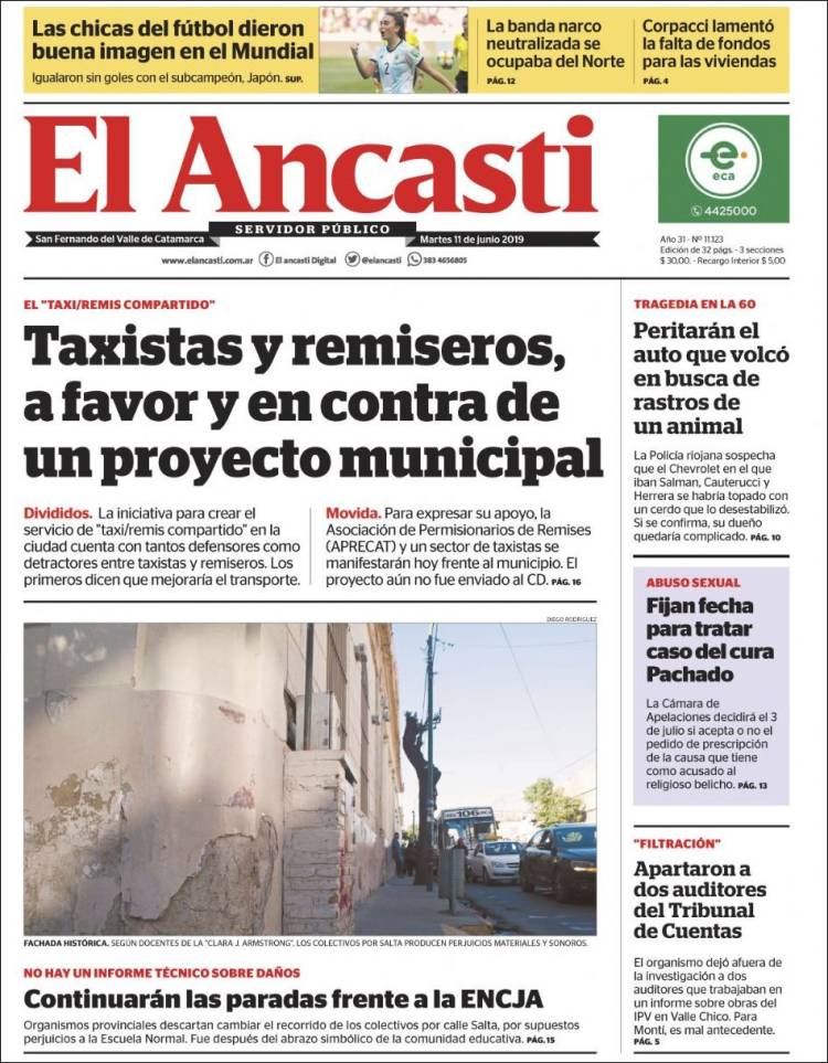 Portada de El Ancasti (Argentina)