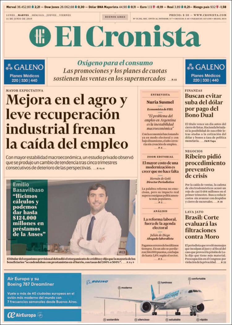 Portada de El Cronista Comercial (Argentina)