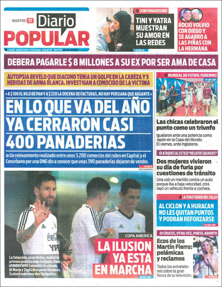 Portada de Diario Popular (Argentina)