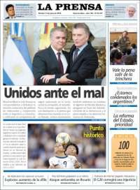 Portada de La Prensa (Argentina)