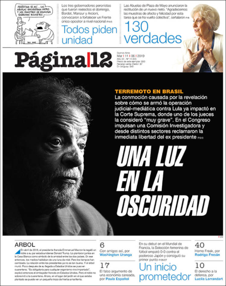 Portada de Página/12 (Argentina)