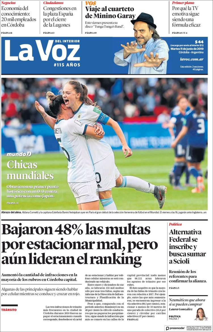Portada de La Voz del Interior (Argentina)