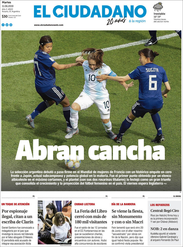 Portada de Diario El Ciudadano (Argentina)
