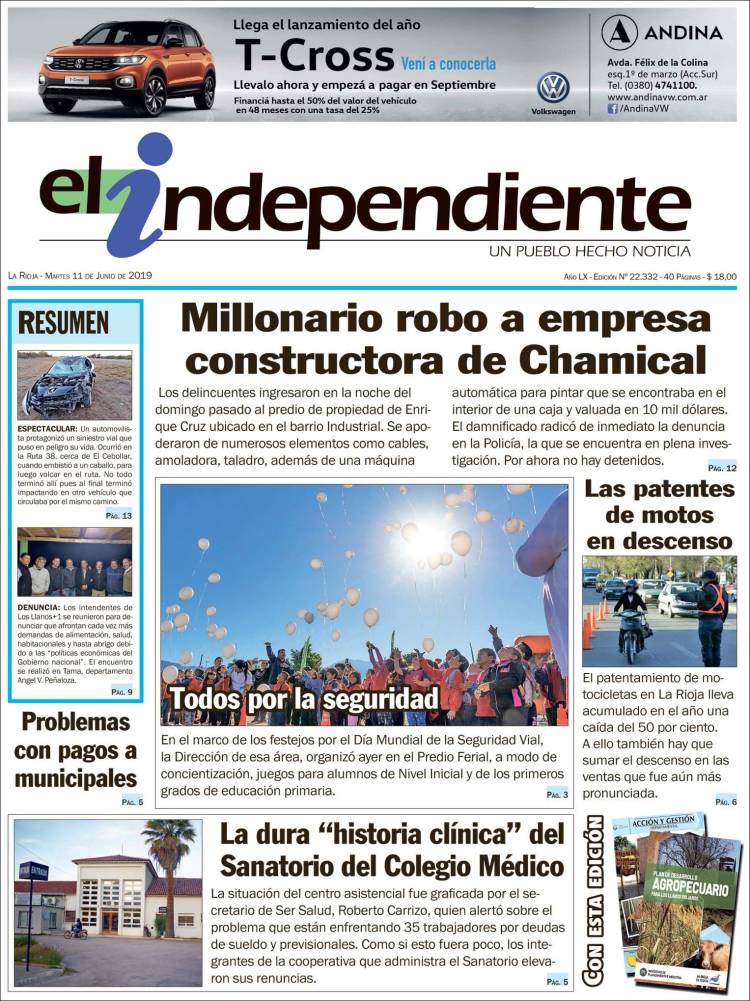 Portada de El Independiente (Argentina)