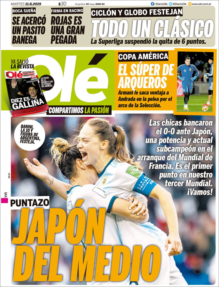 Portada de Olé (Argentina)