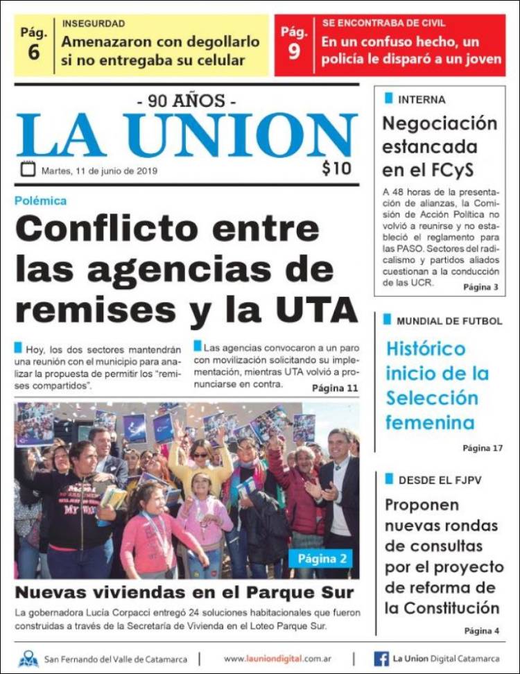 Portada de La Unión (Argentina)