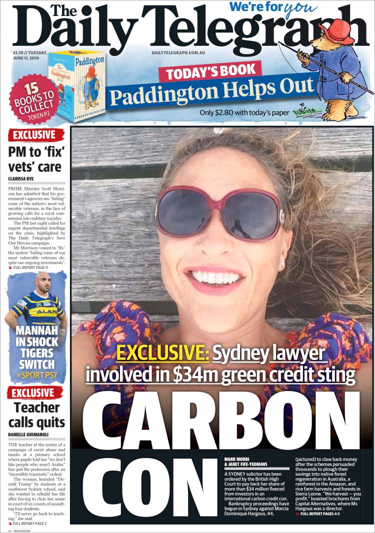 Portada de The Daily Telegraph (Australia)