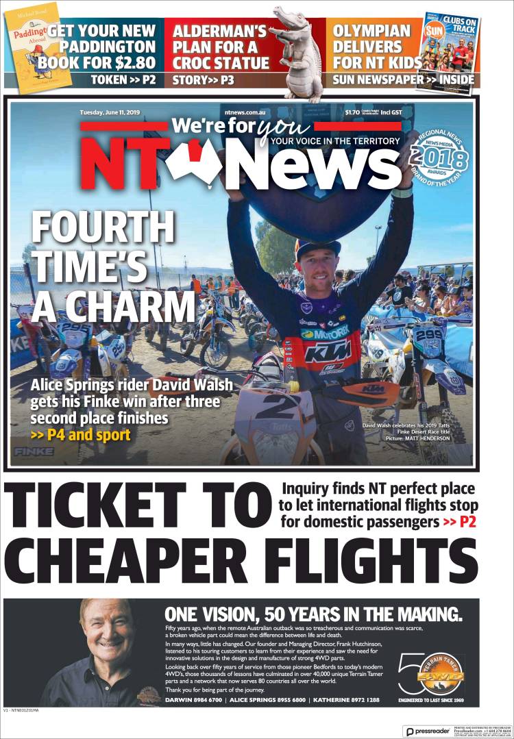 Portada de Northern Territory News (Australia)