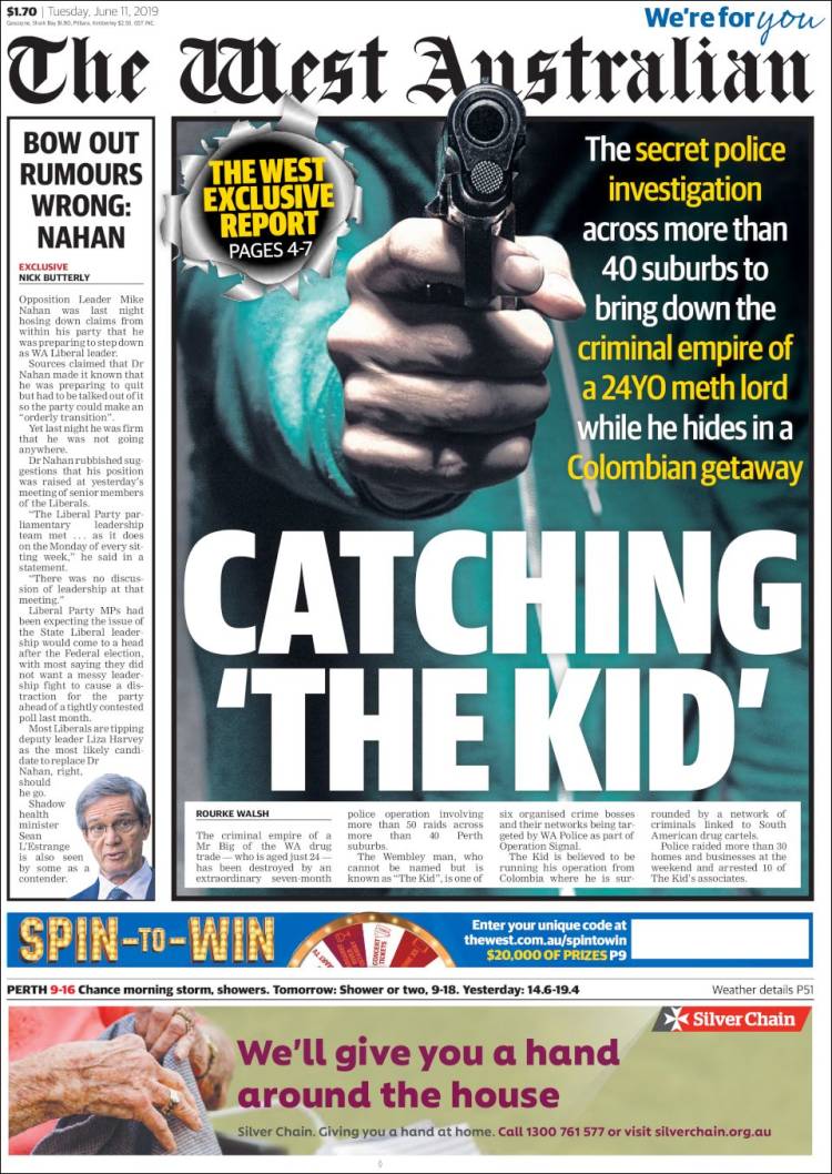 Portada de The West Australian (Australia)