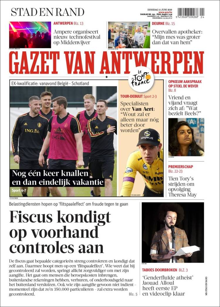 Portada de Gazet van Antwerpen (B&eacute;lgica)