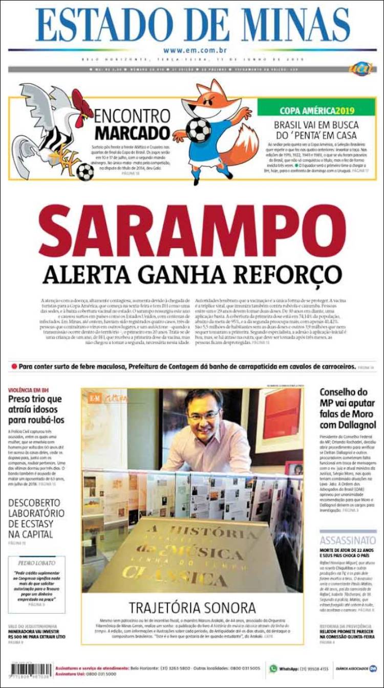 Portada de Jornal Estado de Minas (Brasil)