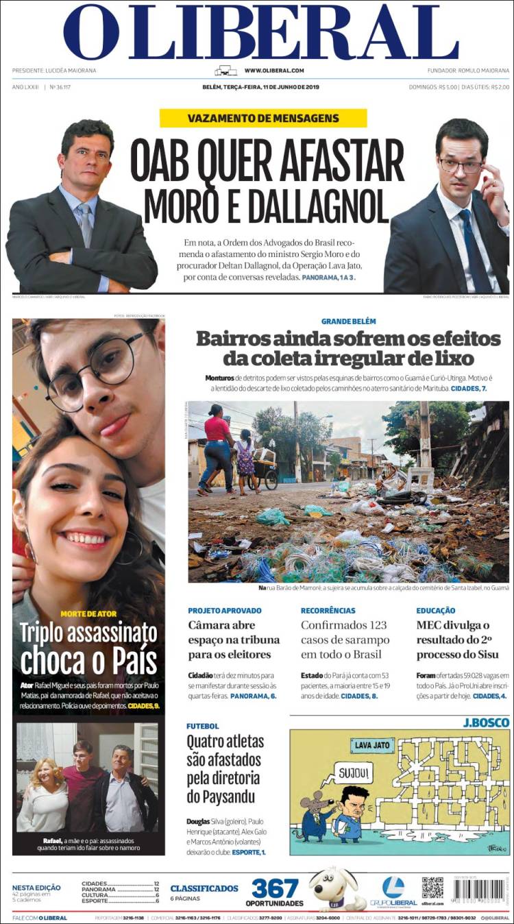 Portada de O Liberal (Brasil)