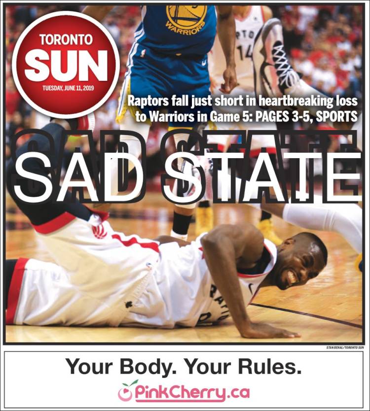 Portada de The Toronto Sun (Canadá)