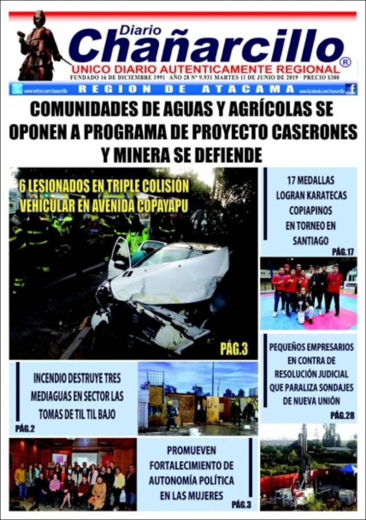 Portada de Diario Chañarcillo (Chile)