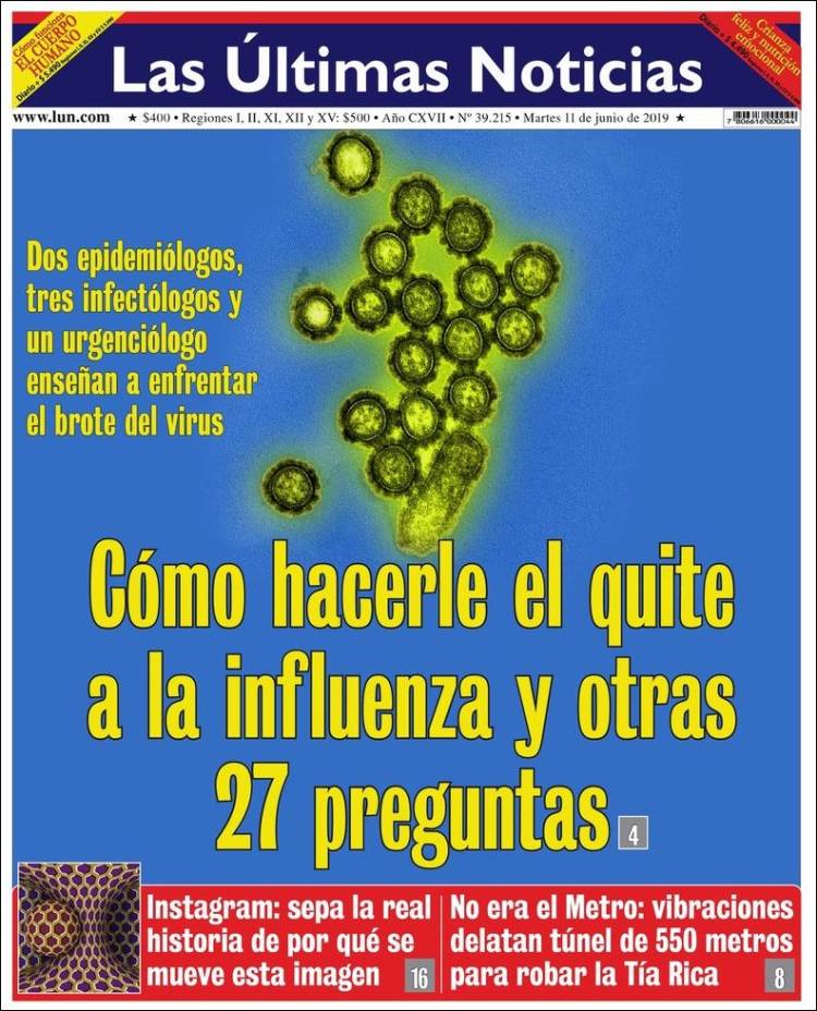 Portada de Las Últimas Noticias (Chile)