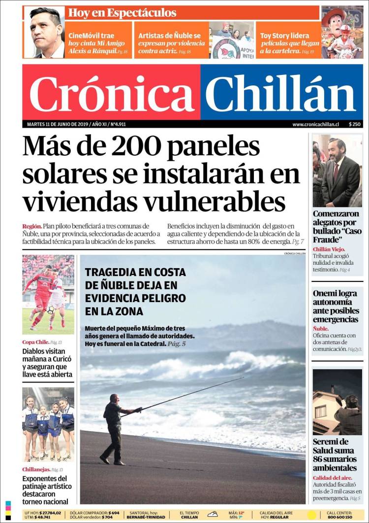 Portada de Crónica Chillán (Chile)