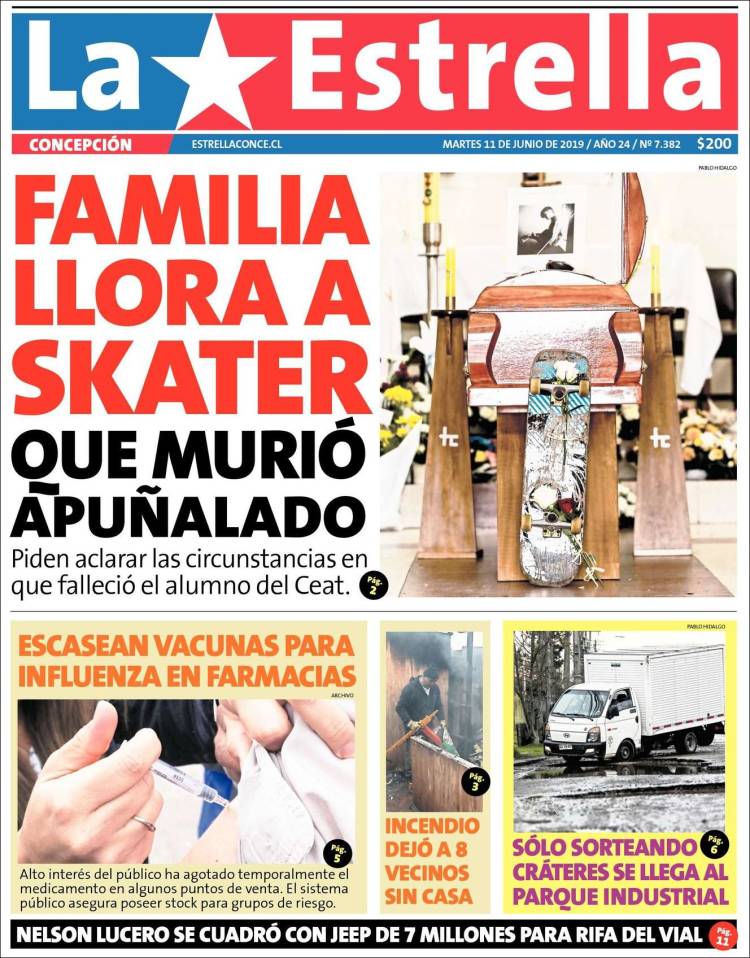 Portada de La Estrella de Concepción (Chile)