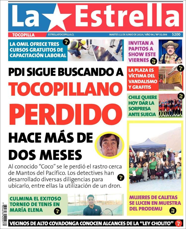 Portada de La Estrella de Tocopilla (Chile)