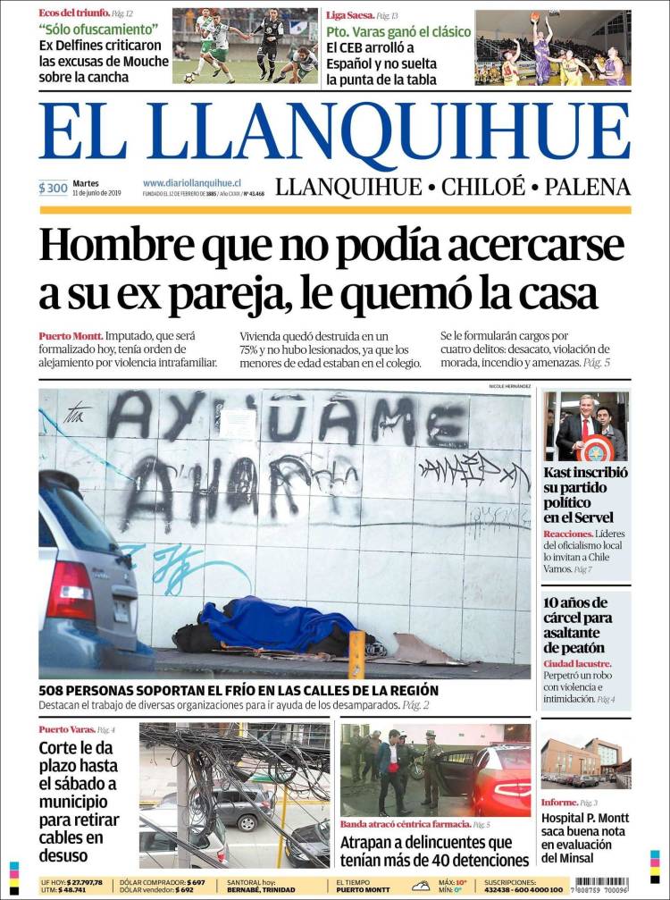 Portada de El Llanquihue (Chile)