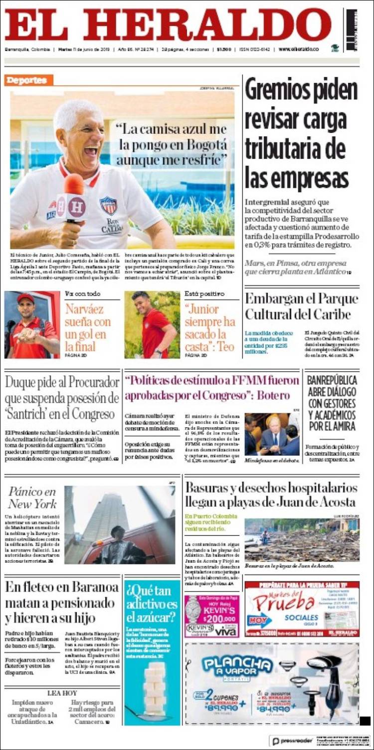 Portada de El Heraldo (Colombia)