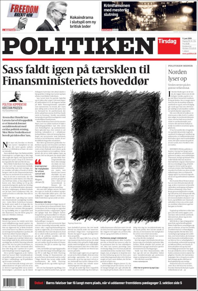 Portada de Politiken (Dinamarca)