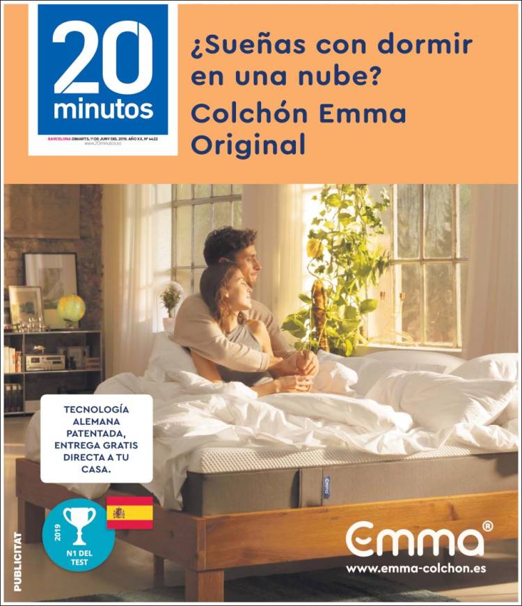 Portada de 20 Minutos - Barcelona (Espa&ntilde;a)