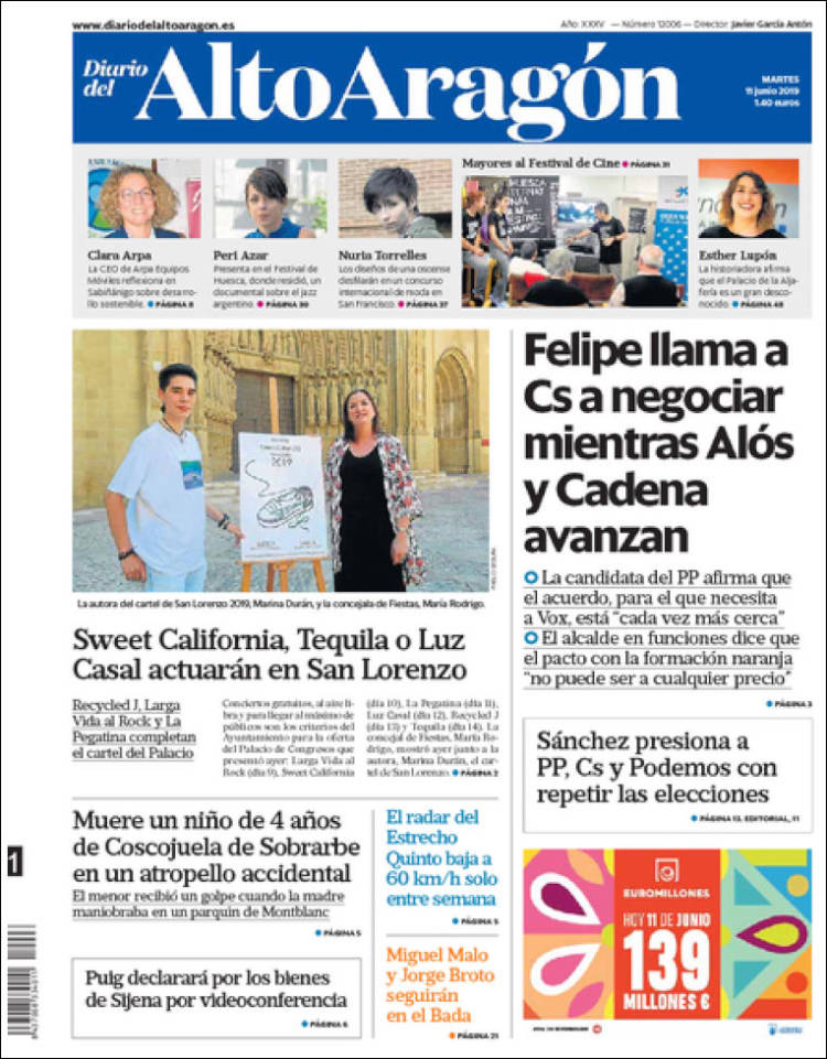 Portada de Diario del AltoAragón (Espa&ntilde;a)
