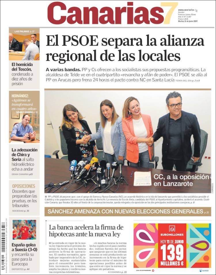 Portada de Canarias 7 (Espa&ntilde;a)