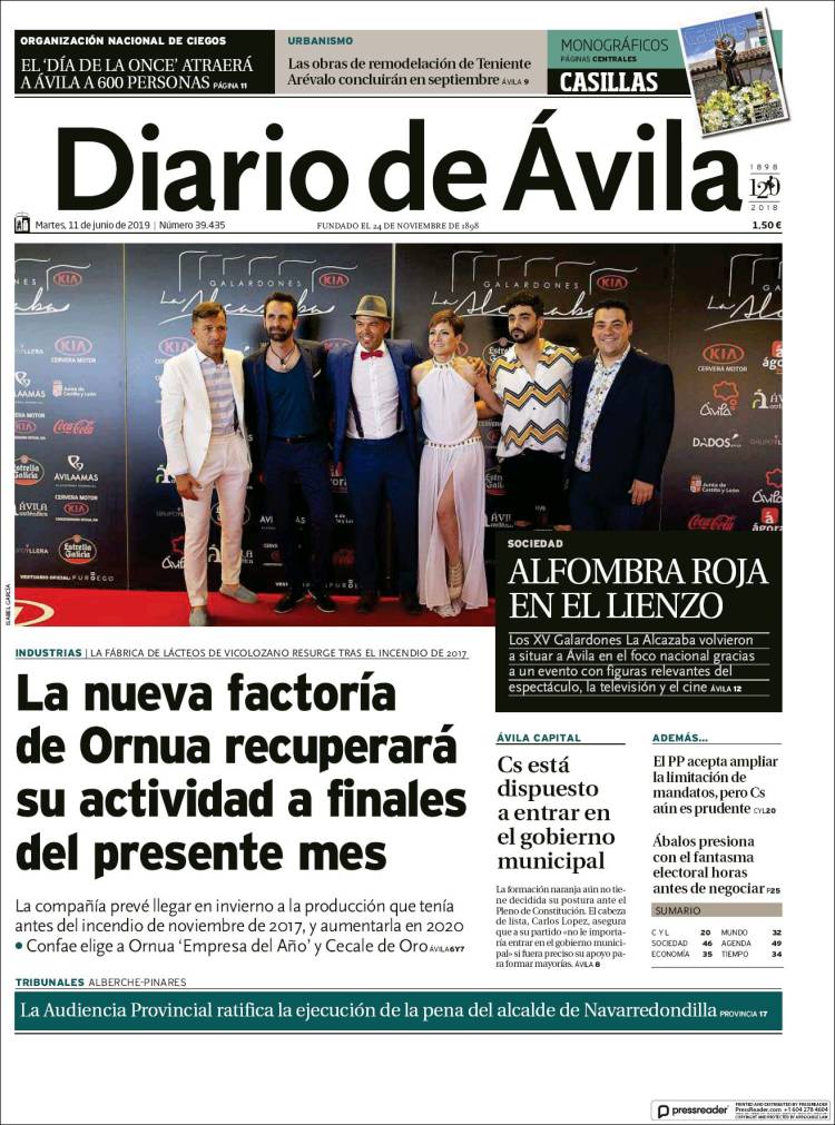 Portada de Diario de Ávila (Espa&ntilde;a)