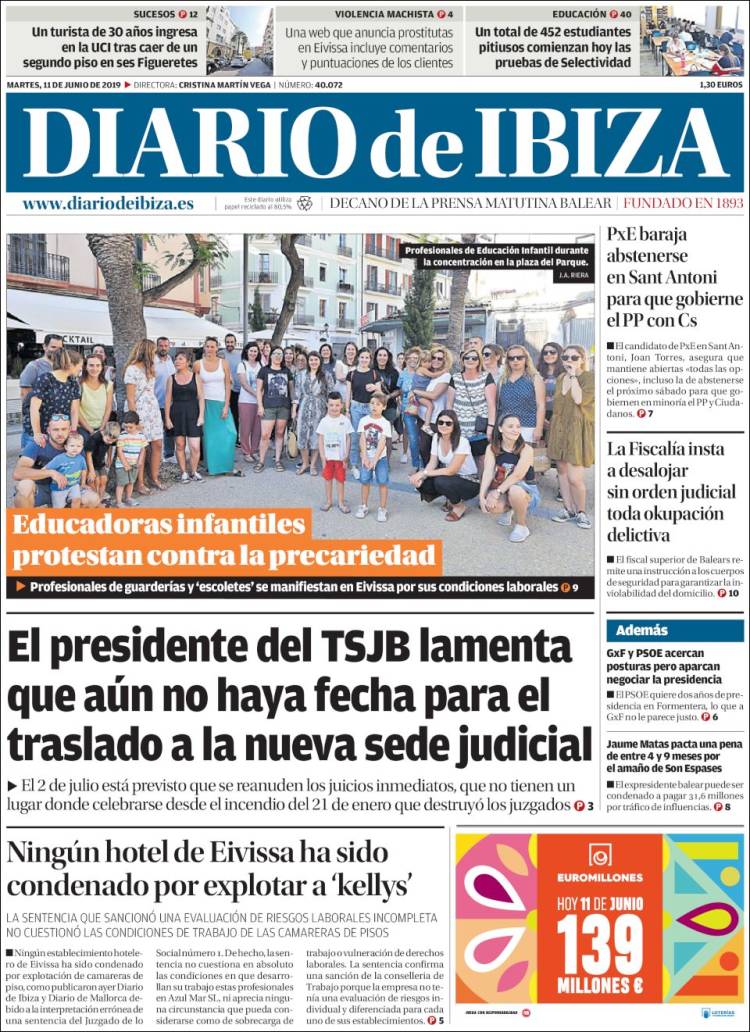 Portada de Diario de Ibiza (Espa&ntilde;a)