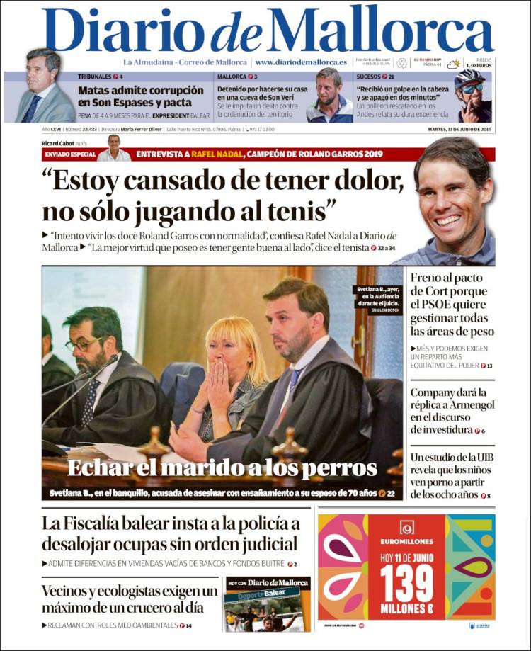 Portada de Diario de Mallorca (Espa&ntilde;a)