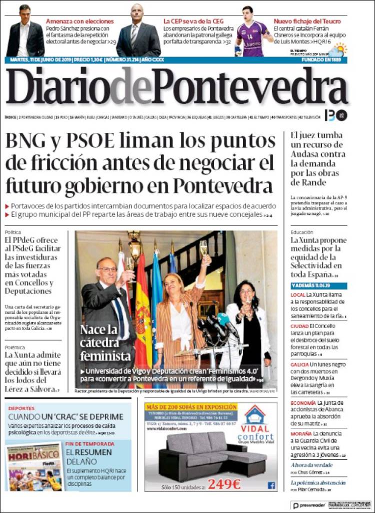 Portada de Diario de Pontevedra (Espa&ntilde;a)